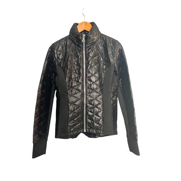 GUESS Black Quilted Puffer Knit Panel Jacket M - Picture 1 of 5